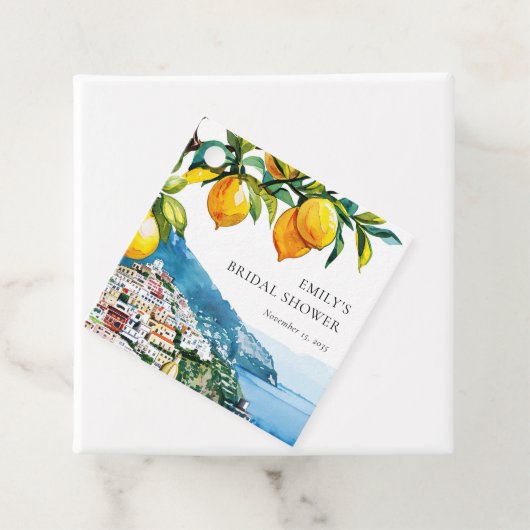 Citrus Amalfi Coast Vrijgezellenfeest Bedankjes Labels (In situ)