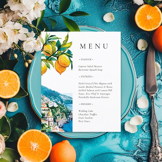Citrus Amalfi Coast Vrijgezellenfeest Menu