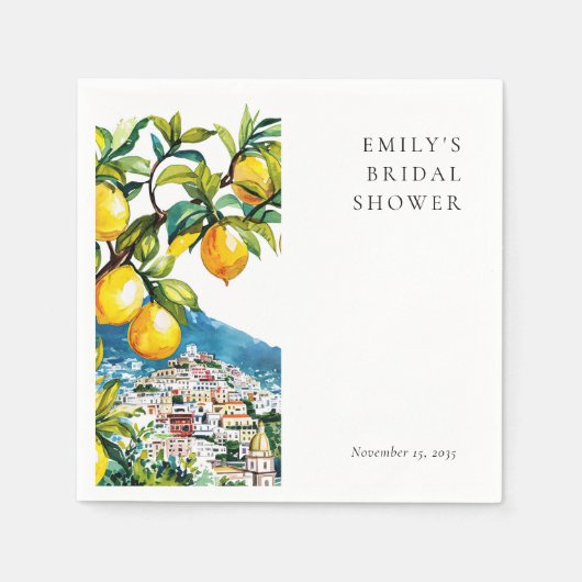 Citrus Amalfi Coast Vrijgezellenfeest Servet (Voorkant)