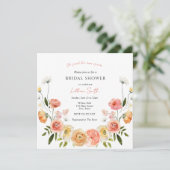 Citrus and Flowers Bridal Shower Invitation Kaart (Staand voorkant)