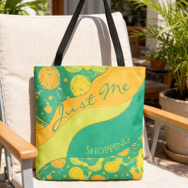 Citrus And Green Abstract Circles Tote Bag