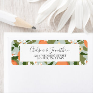 Citrus and Mint Wedding Return Address Label
