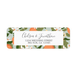 Citrus and Mint Wedding Return Address Label