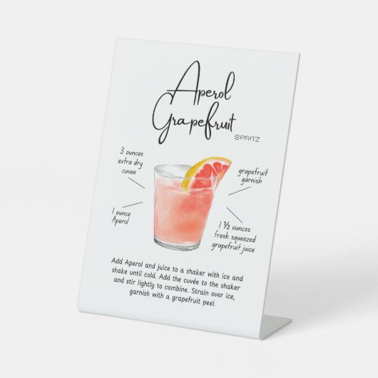 Citrus Aperol Grapefruit Spritz Cocktail Reclamebord Met Voetstuk (Voorkant)