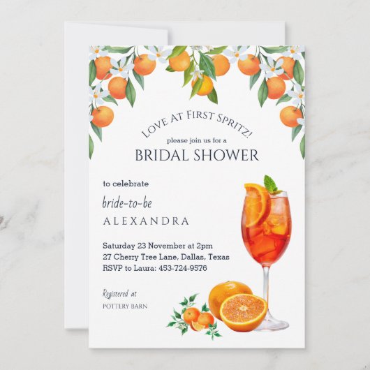 Citrus Aperol Love bij First Spritz Vrijgezellenfe Kaart (Voorkant)