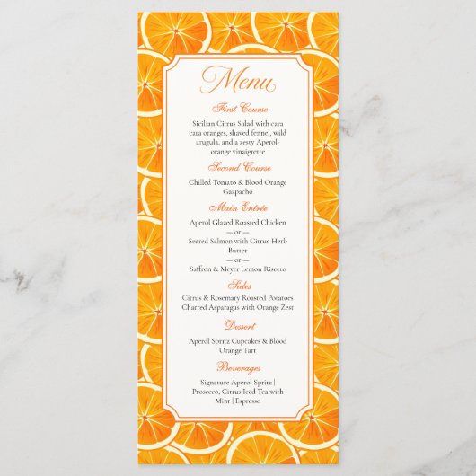 Citrus Aperol Spritz Feestmenu Menu (Voorkant)