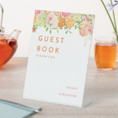 Citrus Aquarel Trouw Gastboek Reclamebord Met Voetstuk (Insitu)