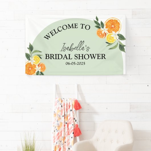 Citrus Arch Welcome Greenery Lemon Vrijgezellenfee Spandoek (Insitu)