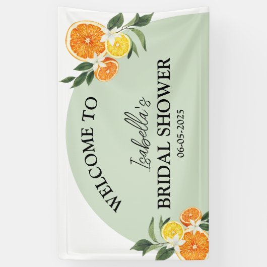 Citrus Arch Welcome Greenery Lemon Vrijgezellenfee Spandoek (Verticaal)