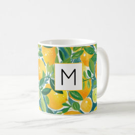 Citrus Art Lemons Sinaasappels Limes Tree INITIAAL Koffiemok