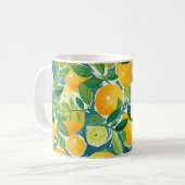 Citrus Art Lemons Sinaasappels Limes Tree INITIAAL Koffiemok (Voorkant links)