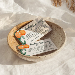 Citrus Baby Library, Boeken voor Baby Insert Informatiekaartje