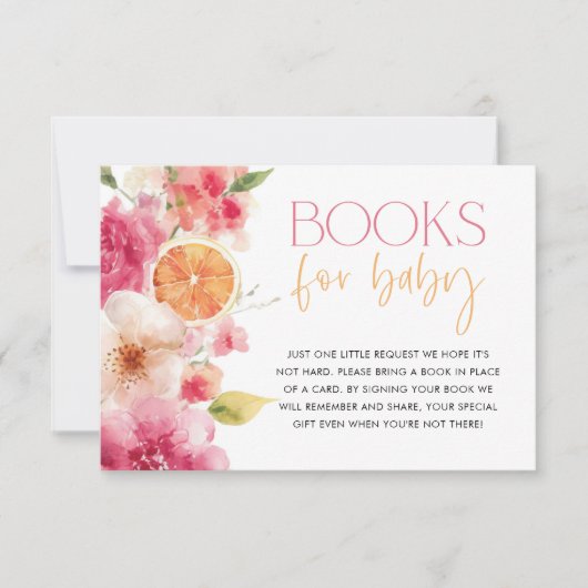 Citrus Baby shower Boeken voor Kaart Bright Floral (Voorkant)