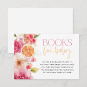 Citrus Baby shower Boeken voor Kaart Bright Floral (Voorkant / Achterkant)