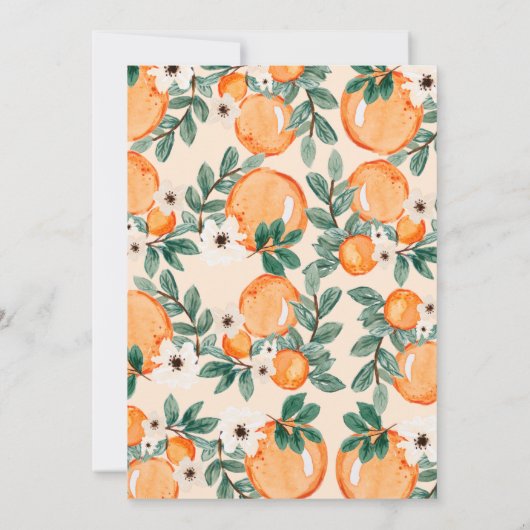 Citrus Baby shower Botanische Oranje kleine stropd Kaart (Achterkant)