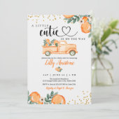 Citrus Baby shower Botanische Oranje kleine stropd Kaart (Staand voorkant)
