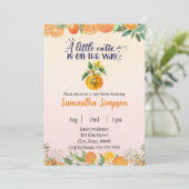 Citrus Baby shower Botanische Oranje Uitnodiging (Staand voorkant)