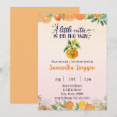 Citrus Baby shower Botanische Oranje Uitnodiging (Voorkant / Achterkant)