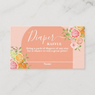 Citrus Baby shower Diaper Raffle Kaart