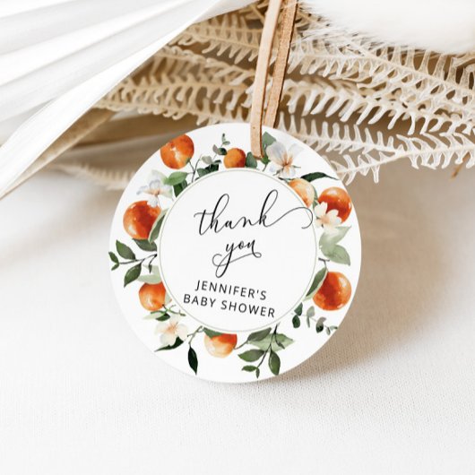 Citrus baby shower favor label