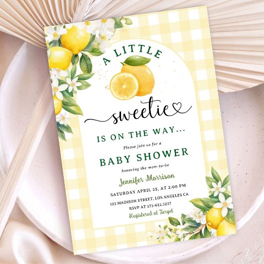 Citrus Baby shower Geel Geslachtsneutraal Kaart