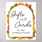 Citrus Baby shower Gift Table Sign Poster (Voorkant)