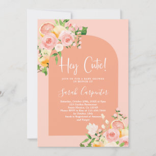 Citrus Baby shower Girl Invitation Kaart