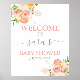 Citrus Baby shower Girl Welkomstteken Poster
