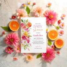 Citrus Baby shower, heldere bloemenmediterrane
