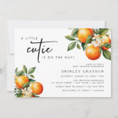Citrus Baby shower Invitation Little Cutie Sinaasa Kaart (Voorkant)