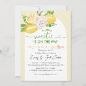 Citrus Baby shower Lemon Yellow Floral Modern Kaart (Voorkant)