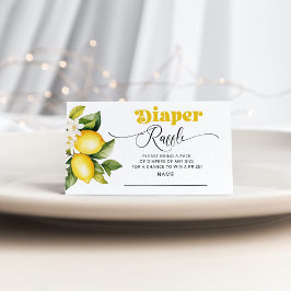 Citrus baby shower luier loterij ticket informatiekaartje