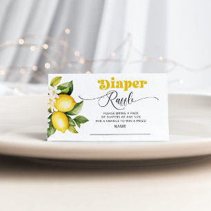 Citrus baby shower luier loterij ticket informatiekaartje