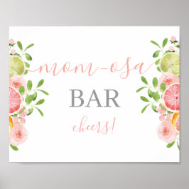 Citrus Baby shower Mimosa Bar, teken Poster