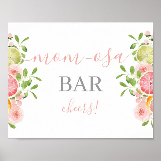 Citrus Baby shower Mimosa Bar, teken Poster (Voorkant)