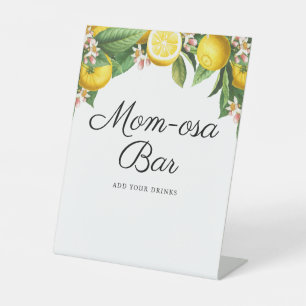 Citrus Baby shower Mom-osa Bar Reclamebord Met Voetstuk