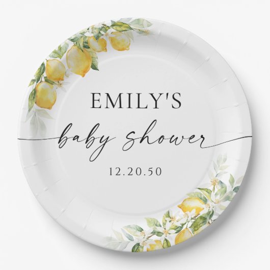 Citrus Baby shower Papier Bord (Voorkant)