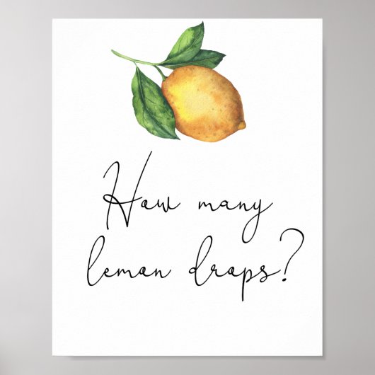 Citrus baby shower Raad eens hoeveel citroendruppe Poster (Voorkant)