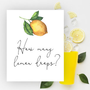 Citrus baby shower Raad hoeveel lemon drops Poster