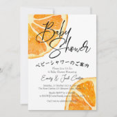 Citrus Baby shower Sinaasappel Slice Waterverf Mod Kaart (Voorkant)