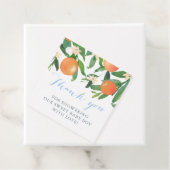 Citrus Baby shower voor Sweet Baby Boy Bedankjes Labels (In situ)