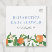 Citrus Baby shower voor Sweet Baby Boy Bedankjes Labels (Achterkant)