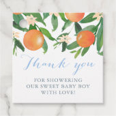Citrus Baby shower voor Sweet Baby Boy Bedankjes Labels (Voorkant)