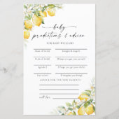 Citrus Baby shower voorspellingen Kaart (Voorkant)