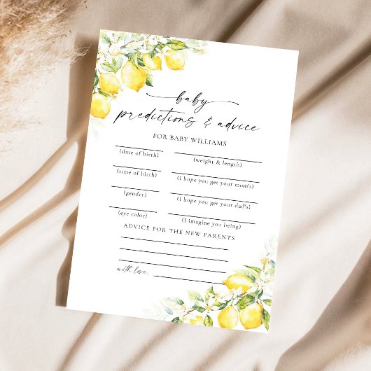 Citrus Baby shower voorspellingen Kaart