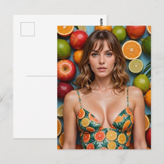 Citrus badpak vrouw briefkaart (Voorkant / Achterkant)