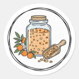 Citrus badschuim Etiket Illustratie | Oranje Spa