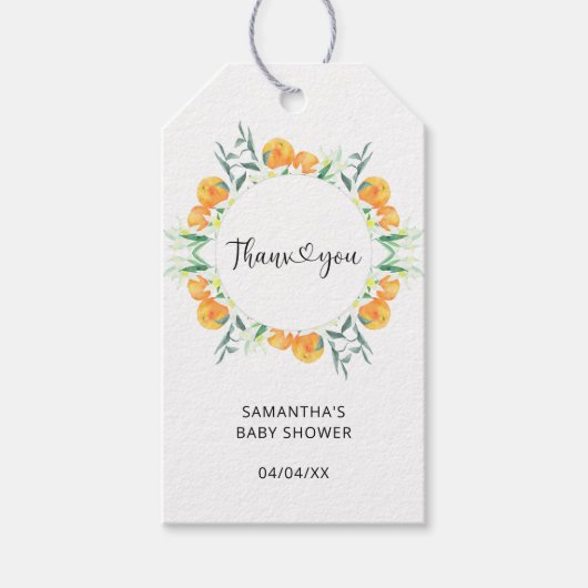 Citrus bedankt cadeaulabel (Voorkant)