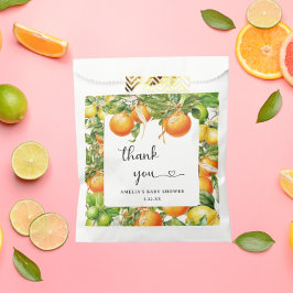 Citrus Bedankt Oranje groene bloem Bedankzakje