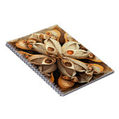 Citrus Beige Brown Ornamental Pset Decor Pattern Notitieboek (Rechterzijde)